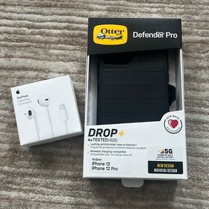 IPhone 12/12 pro Otterbox Phone Case and EarPods Bundle